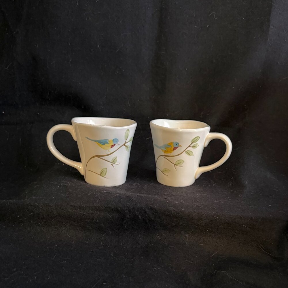2 - Pier 1 Imports Hand Painted ‘Robin Bird’ Mugs - Picture 2 of 7
